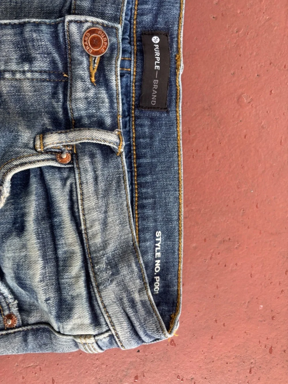 Purple Brand P001‎ Low Rise Slim Jeans Indigo 32 distressed